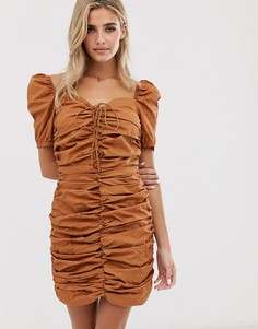 Присборенное платье с завязкой Glamorous - Рыжий