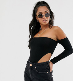 Черное боди с открытыми плечами ASOS DESIGN Petite - Черный