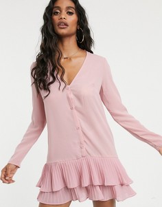 Розовое платье с плиссировкой Missguided - Розовый
