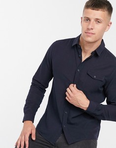 Черная рубашка с добавлением льна Burton Menswear - Черный