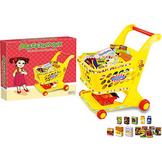 Игровой набор Наша Игрушка Магазинчик "Тележка с продуктами", 14 продуктов