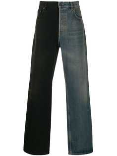 Balenciaga двухцветные расклешенные джинсы