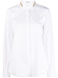Brunello Cucinelli рубашка с декорированным воротником