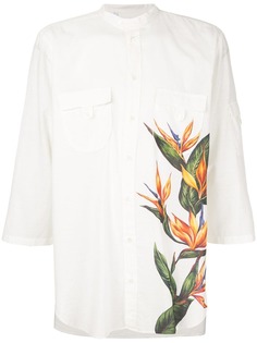Dolce & Gabbana рубашка с воротником-стойкой и принтом Bird of Paradise