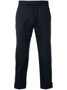 Thom Browne саржевые брюки кроя слим с боковыми разрезами и средней посадкой