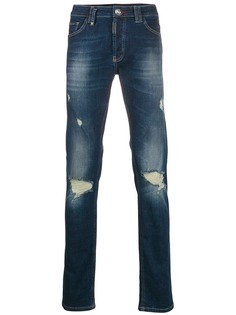 Philipp Plein джинсы прямого кроя с эффектом потертости
