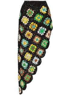 Ashish patchwork crochet asymmetric skirt