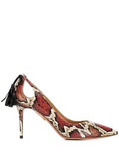 Aquazzura Forever Marilyn snake-effect 85mm pumps