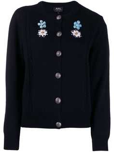 A.P.C. embroidered floral cardigan