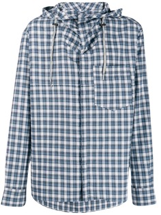 Lanvin check hybrid hoodie shirt