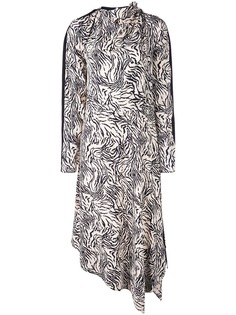 Proenza Schouler платье асимметричного кроя с анималистичным принтом