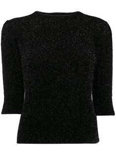 Laneus lurex textured knit top