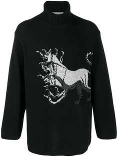 Yohji Yamamoto graphic intarsia jumper