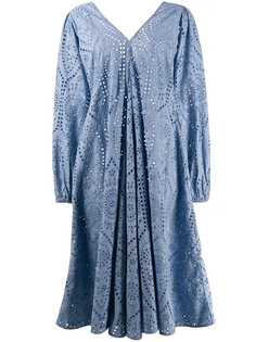 Ganni платье-туника с английской вышивкой
