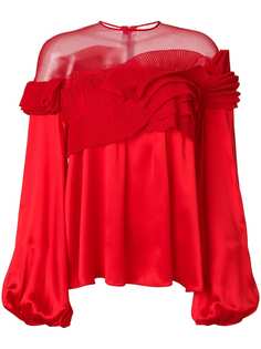 Givenchy расклешенная блузка со складками