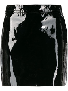 Saint Laurent лакированная мини-юбка
