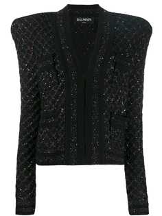Balmain твидовый жакет с пайетками