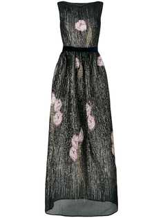 Talbot Runhof magnolia embellished long dress