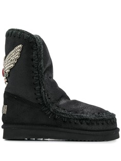 Mou MOU FW101006B ESKIMO 24 EAGLE PATCH CBKG Leather/Fur/Exotic Skins->Leather