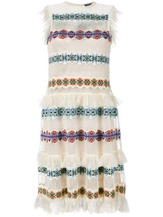 Alexander McQueen полупрозрачное платье с вышивкой