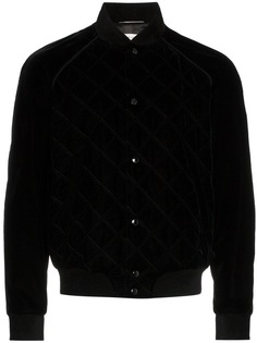 Saint Laurent бархатная куртка-бомбер Teddy