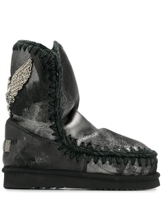 Mou MOU FW101006C ESKIMO 24 EAGLE PATCH MEPBLK Leather/Fur/Exotic Skins->Leather