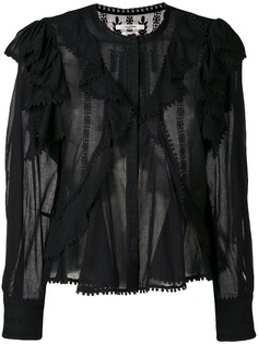 Isabel Marant Étoile блузка с оборками и вышивкой