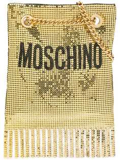 Moschino клатч с эффектом металлик