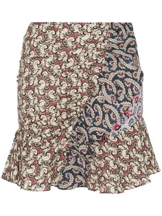 Isabel Marant Étoile юбка мини с оборками и принтом