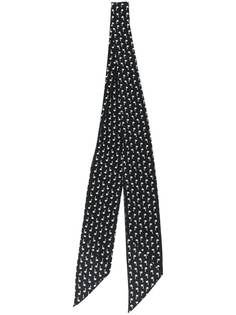 Saint Laurent узкий шарф с принтом