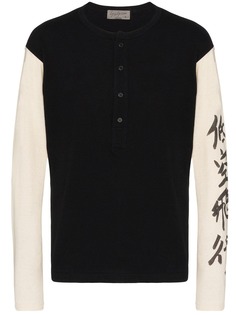 Yohji Yamamoto футболка Henley с длинными рукавами