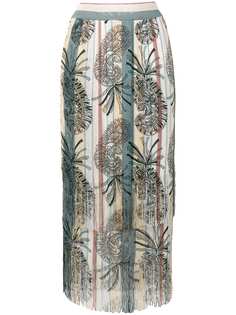 Etro плиссированная юбка с принтом пейсли