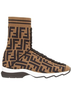 Fendi logo sock sneaker boots