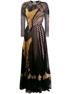 Temperley London вечернее платье с прозрачными рукавами