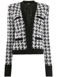 Balmain твидовый жакет в ломаную клетку
