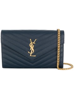 Saint Laurent foldover logo clutch bag