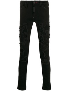 Philipp Plein джинсы скинни с эффектом потертости