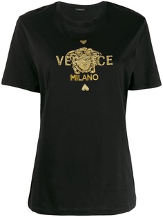 Versace футболка с вышитым логотипом Medusa