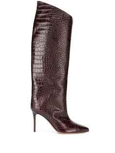 Alexandre Vauthier knee length crocodile print boots