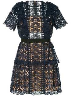 Self-Portrait embroidered a-line dress