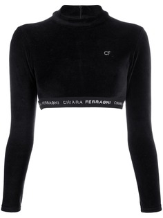 Chiara Ferragni logo band cropped sweatshirt