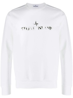 Stone Island distressed logo print sweatshirt