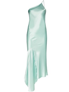 N Duo asymmetric satin slip dress