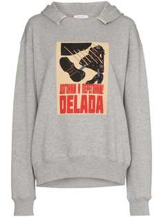 Delada poster-print logo hoodie