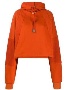 Off-White logo print boxy fit hoodie