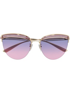 Bulgari semi-rimless cat-eye stripe motif sunglasses
