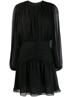 Saint Laurent платье мини с длинными рукавами