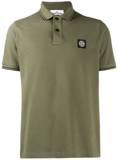 Stone Island рубашка-поло с нашивкой-логотипом