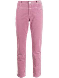 Closed slim fit corduroy trousers