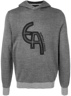Emporio Armani embroidered logo hoodie